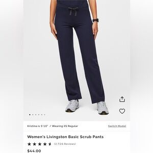 Figs women’s large tall Livingston basic scrubs in navy